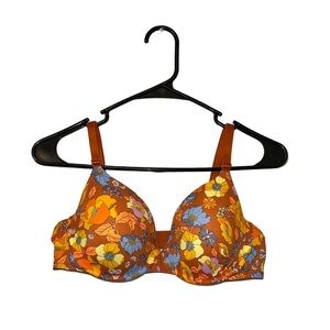 PINK Victoria's Secret Orange, Yellow, & Blue Floral Bra